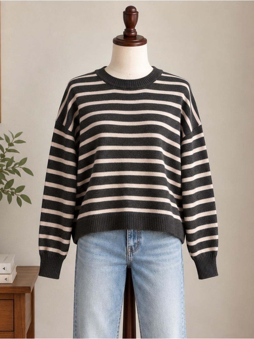 Twik Striped Oversized Sweater M French Girl Parisian Coastal Minimalist